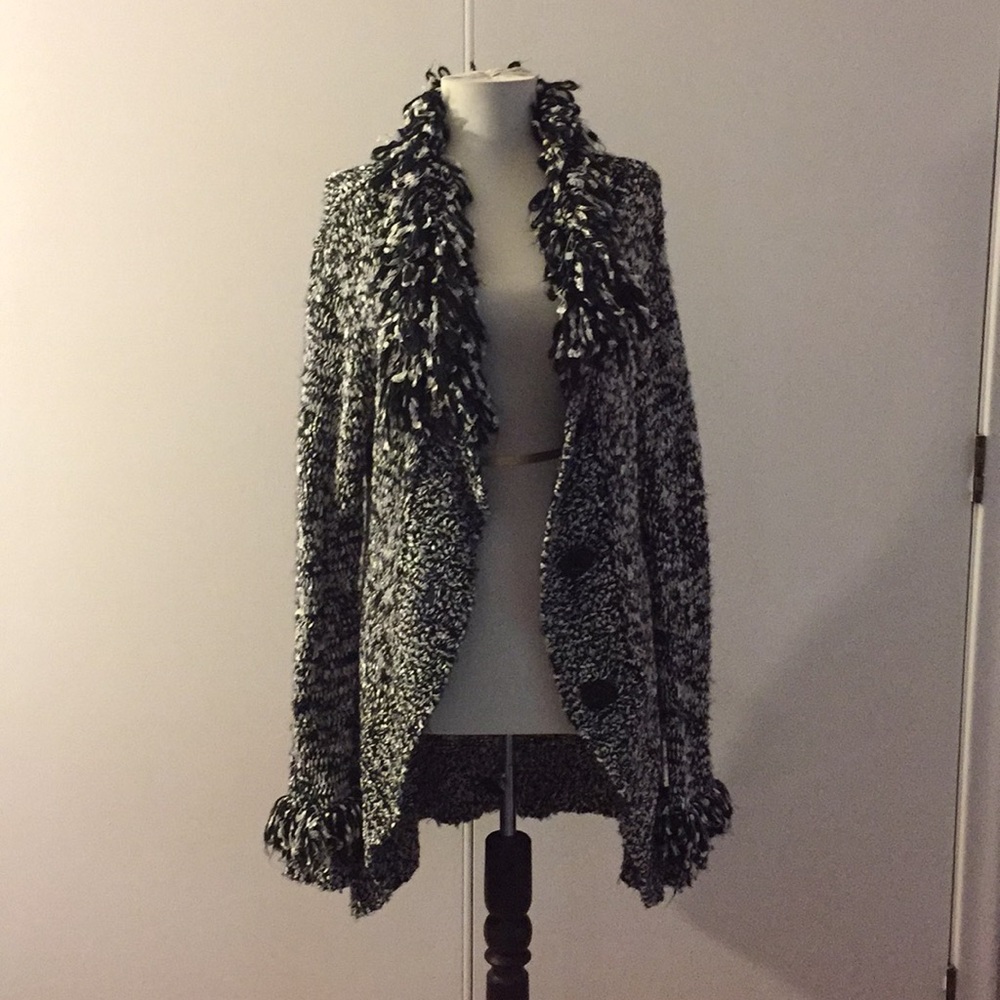 Fun black and white full length sweater.